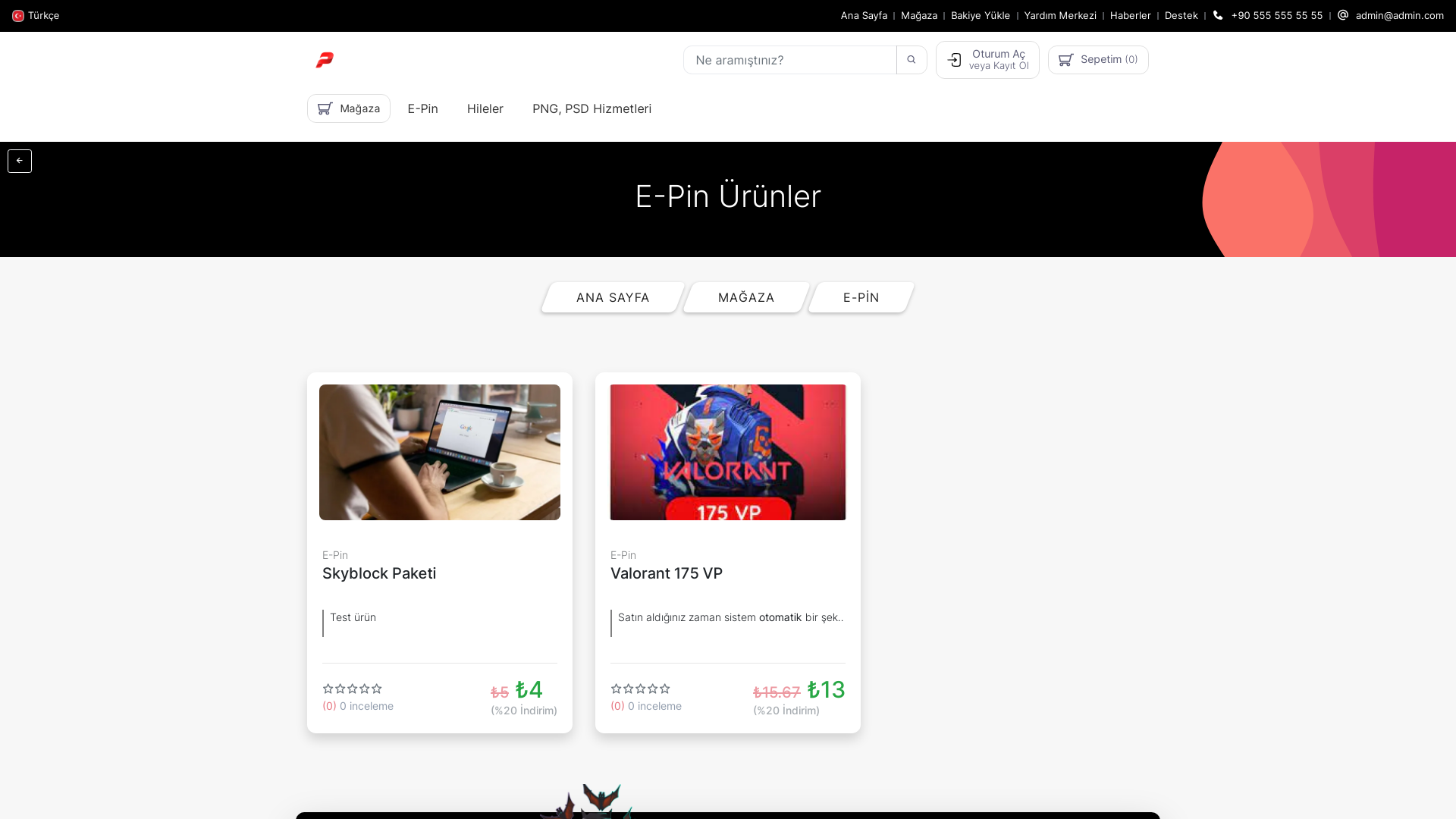 Mağaza E-Pin - Hyper E-Ticaret Yazılımı.png